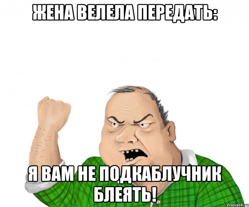 жена велела передать: я вам не подкаблучник блеять!, Мем мужик