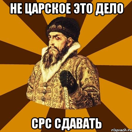 не царское это дело срс сдавать, Мем Не царское это дело