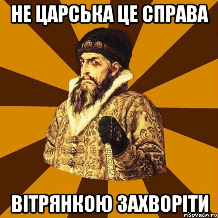 не царська це справа вітрянкою захворіти, Мем Не царское это дело