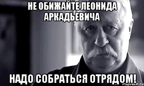 не обижайте леонида аркадьевича надо собраться отрядом!, Мем Не огорчай Леонида Аркадьевича