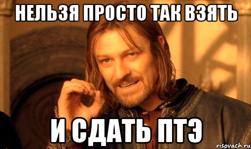 нельзя просто так взять и сдать птэ, Мем Нельзя просто так взять и (Боромир мем)