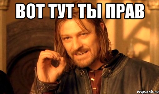 вот тут ты прав , Мем Нельзя просто так взять и (Боромир мем)
