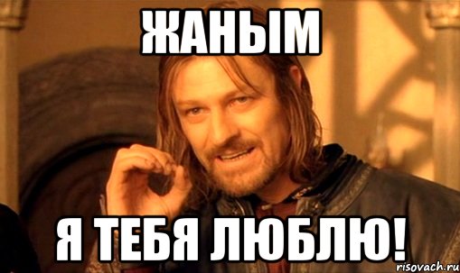 жаным я тебя люблю!, Мем Нельзя просто так взять и (Боромир мем)