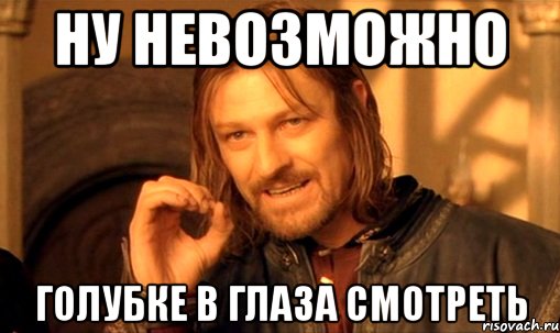 ну невозможно голубке в глаза смотреть, Мем Нельзя просто так взять и (Боромир мем)