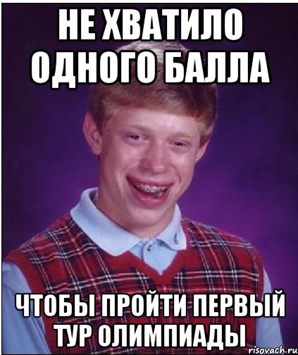 Не хватило одного балла Чтобы пройти первый тур олимпиады, Мем Неудачник Брайан