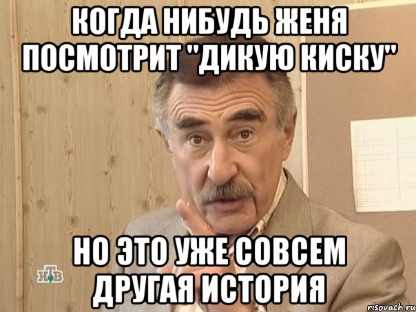 КОГДА НИБУДЬ ЖЕНЯ ПОСМОТРИТ "ДИКУЮ КИСКУ" НО ЭТО УЖЕ СОВСЕМ ДРУГАЯ ИСТОРИЯ, Мем Каневский (Но это уже совсем другая история)