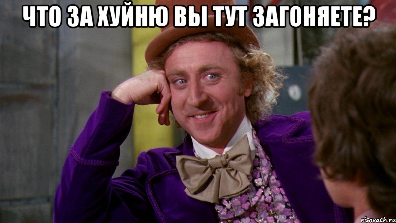 что за хуйню вы тут загоняете? , Мем Ну давай расскажи (Вилли Вонка)