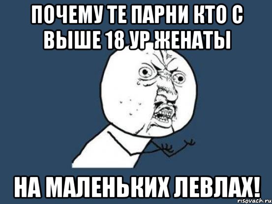 почему те парни кто с выше 18 ур женаты на маленьких левлах!, Мем Ну почему