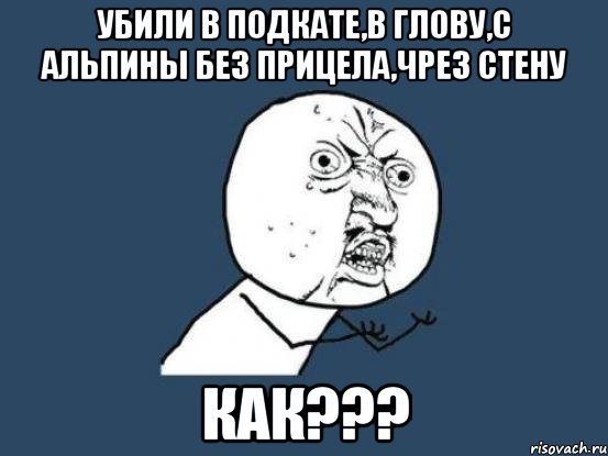 убили в подкате,в глову,с альпины без прицела,чрез стену как???, Мем Ну почему