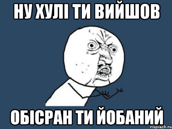 ну хулі ти вийшов обісран ти йобаний, Мем Ну почему