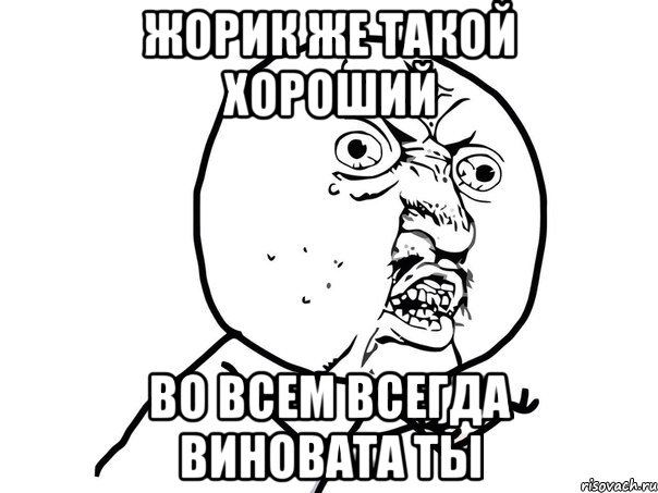 Жорик же такой хороший Во всем всегда виновата ты, Мем Ну почему (белый фон)