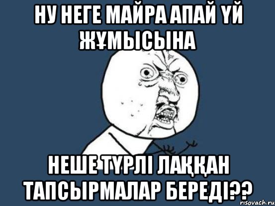 ну неге Майра апай үй жұмысына неше түрлі лаққан тапсырмалар береді??, Мем Ну почему