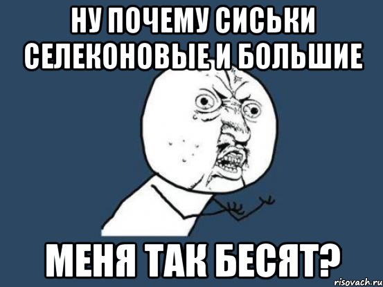 ну почему сиськи селеконовые и большие меня так бесят?, Мем Ну почему