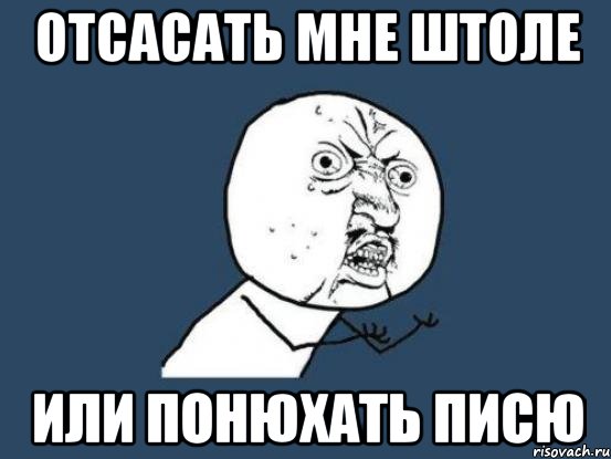 ОТСАСАТЬ МНЕ ШТОЛЕ ИЛИ ПОНЮХАТЬ ПИСЮ, Мем Ну почему