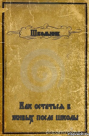 Школьник Как остаться в живых после школы, Комикс обложка книги