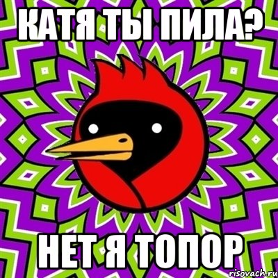 катя ты пила? нет я топор, Мем Омская птица