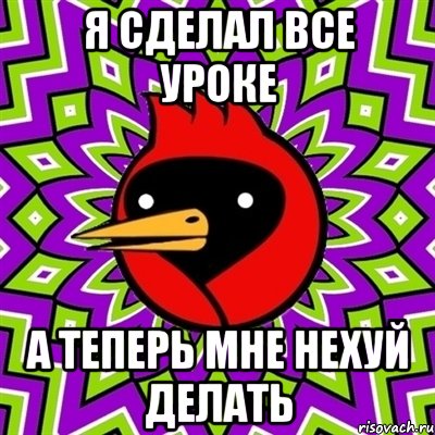 я сделал все уроке а теперь мне нехуй делать, Мем Омская птица