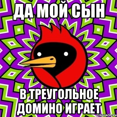 да мой сын в треугольное домино играет, Мем Омская птица