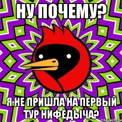 ну почему? я не пришла на первый тур нифедыча?, Мем Омская птица
