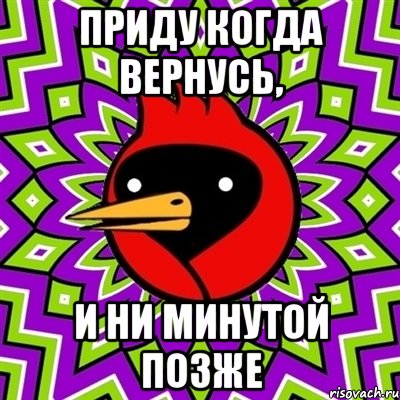 приду когда вернусь, и ни минутой позже, Мем Омская птица