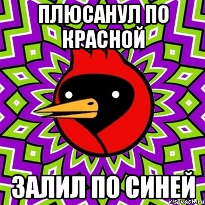 Плюсанул по красной Залил по синей, Мем Омская птица