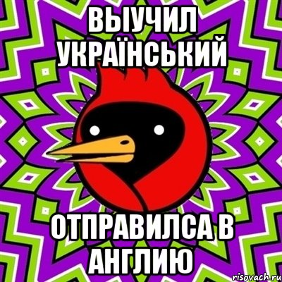 выучил український отправилса в Англию, Мем Омская птица
