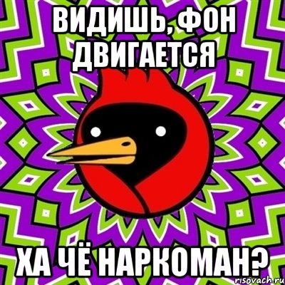 видишь, фон двигается Ха чё наркоман?, Мем Омская птица