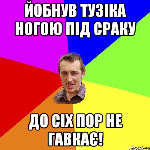 йобнув тузіка ногою під сраку до сіх пор не гавкає!, Мем Чоткий паца