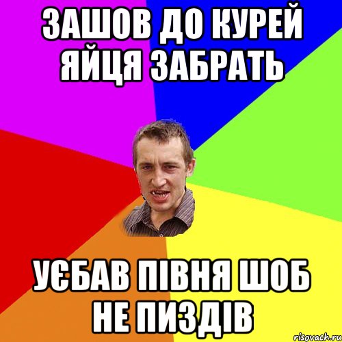 зашов до курей яйця забрать уєбав півня шоб не пиздів, Мем Чоткий паца