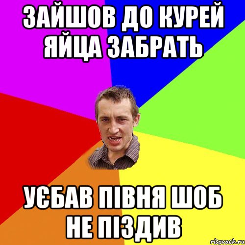 зайшов до курей яйца забрать уєбав півня шоб не піздив, Мем Чоткий паца