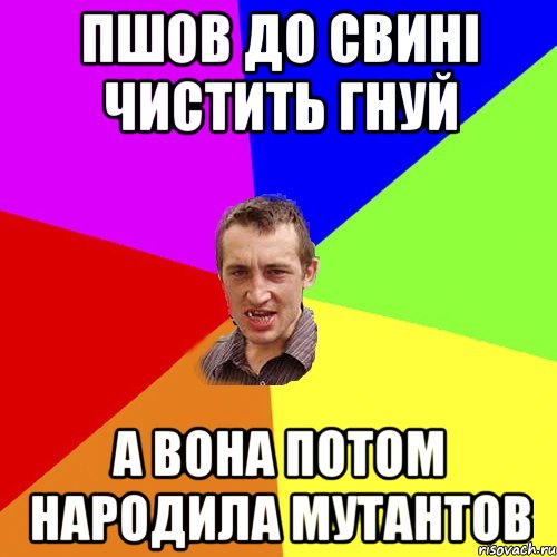 пшов до свині чистить гнуй а вона потом народила мутантов, Мем Чоткий паца