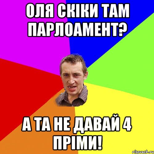 оля скіки там парлоамент? а та не давай 4 пріми!, Мем Чоткий паца