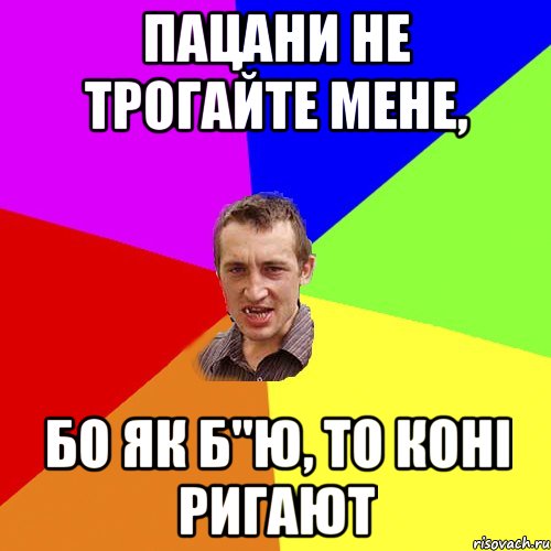 пацани не трогайте мене, бо як б"ю, то коні ригают, Мем Чоткий паца