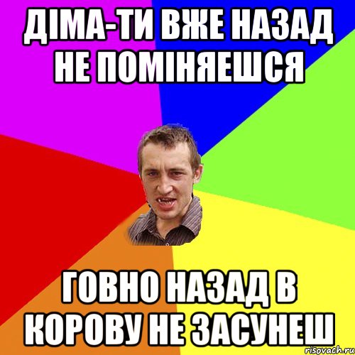 Діма-ти вже назад не поміняешся Говно назад в корову не засунеш, Мем Чоткий паца