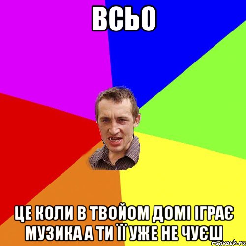 Всьо Це коли в твойом домі іграє музика а ти її уже не чуєш, Мем Чоткий паца