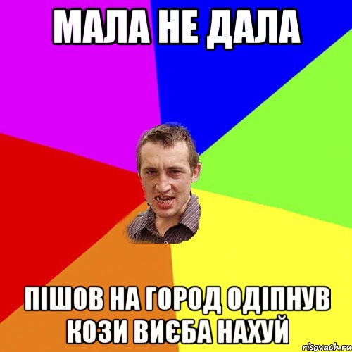 Мала не дала Пішов на город одіпнув кози виєба нахуй, Мем Чоткий паца