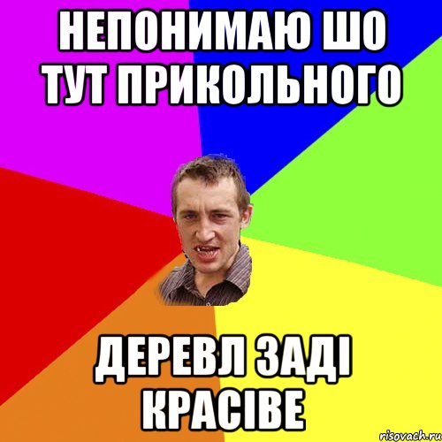 непонимаю ШО тут ПРИКОЛЬНОГО ДЕРЕВЛ ЗАДІ КРАСІВЕ, Мем Чоткий паца