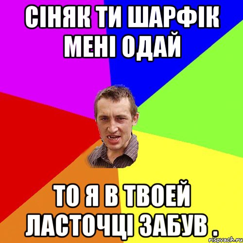 Сіняк ти шарфік мені одай то я в твоей ласточці забув ., Мем Чоткий паца