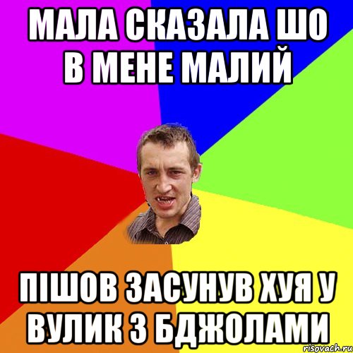 Мала сказала шо в мене малий Пішов засунув хуя у вулик з бджолами, Мем Чоткий паца