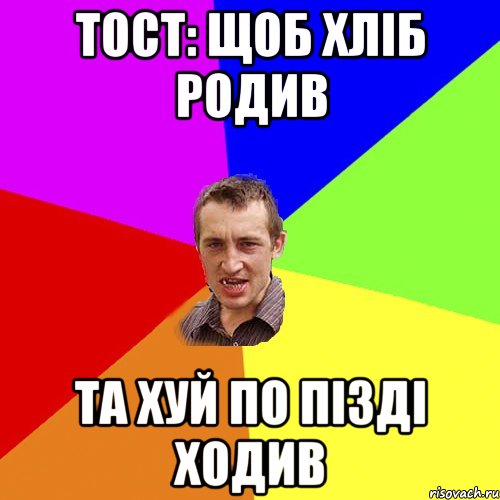 ТОСТ: ЩОБ ХЛIБ РОДИВ ТА ХУЙ ПО ПIЗДI ХОДИВ, Мем Чоткий паца