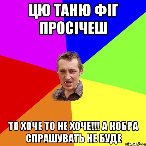 цю Таню фіг просічеш то хоче то не хоче!!! а кобра спрашувать не буде, Мем Чоткий паца