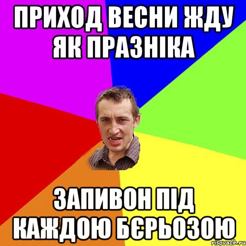 приход весни жду як празніка запивон під каждою бєрьозою, Мем Чоткий паца