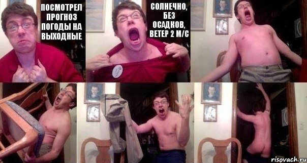 Посмотрел прогноз погоды на выходные Солнечно, без осадков, ветер 2 м/с    , Комикс  Печалька 90лвл