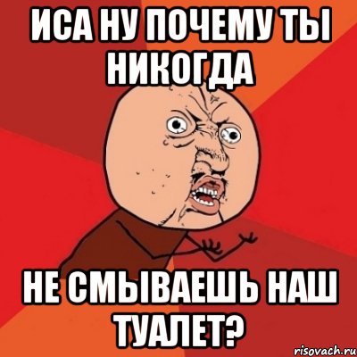 иса ну почему ты никогда не смываешь наш туалет?, Мем Почему