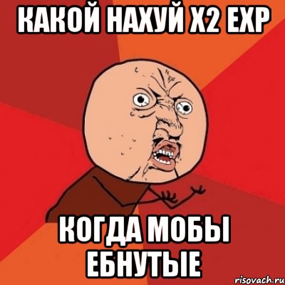 какой нахуй x2 exp когда мобы ебнутые, Мем Почему