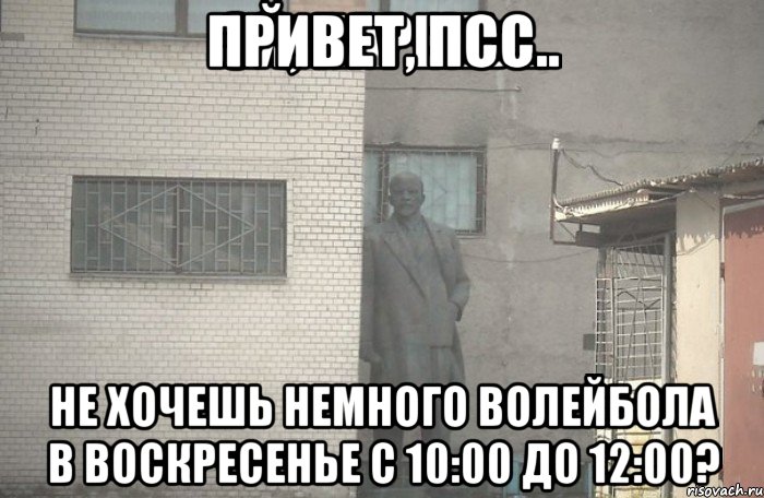 Привет, псс.. Не хочешь немного волейбола в воскресенье с 10:00 до 12:00?, Мем псс парень