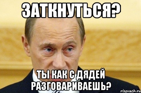 заткнуться? ты как с дядей разговариваешь?, Мем путин