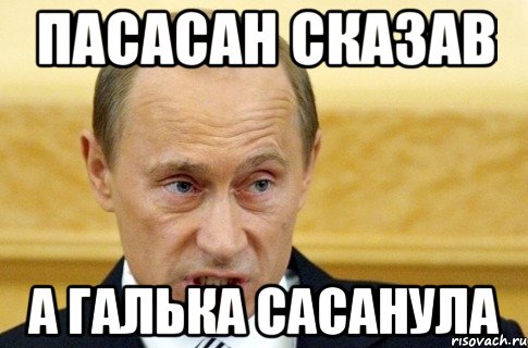 пасасан сказав а галька сасанула, Мем путин