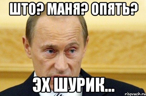 што? маня? опять? эх шурик..., Мем путин