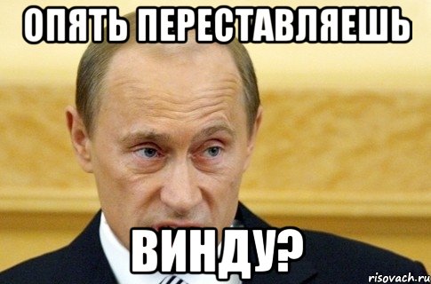 опять переставляешь винду?, Мем путин